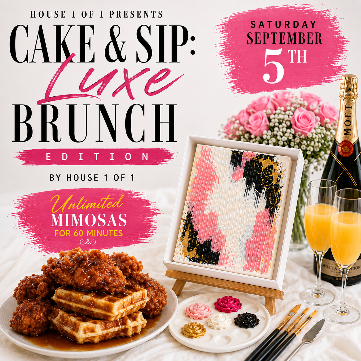 Cake & Sip Canvas Luxe Brunch September 5th