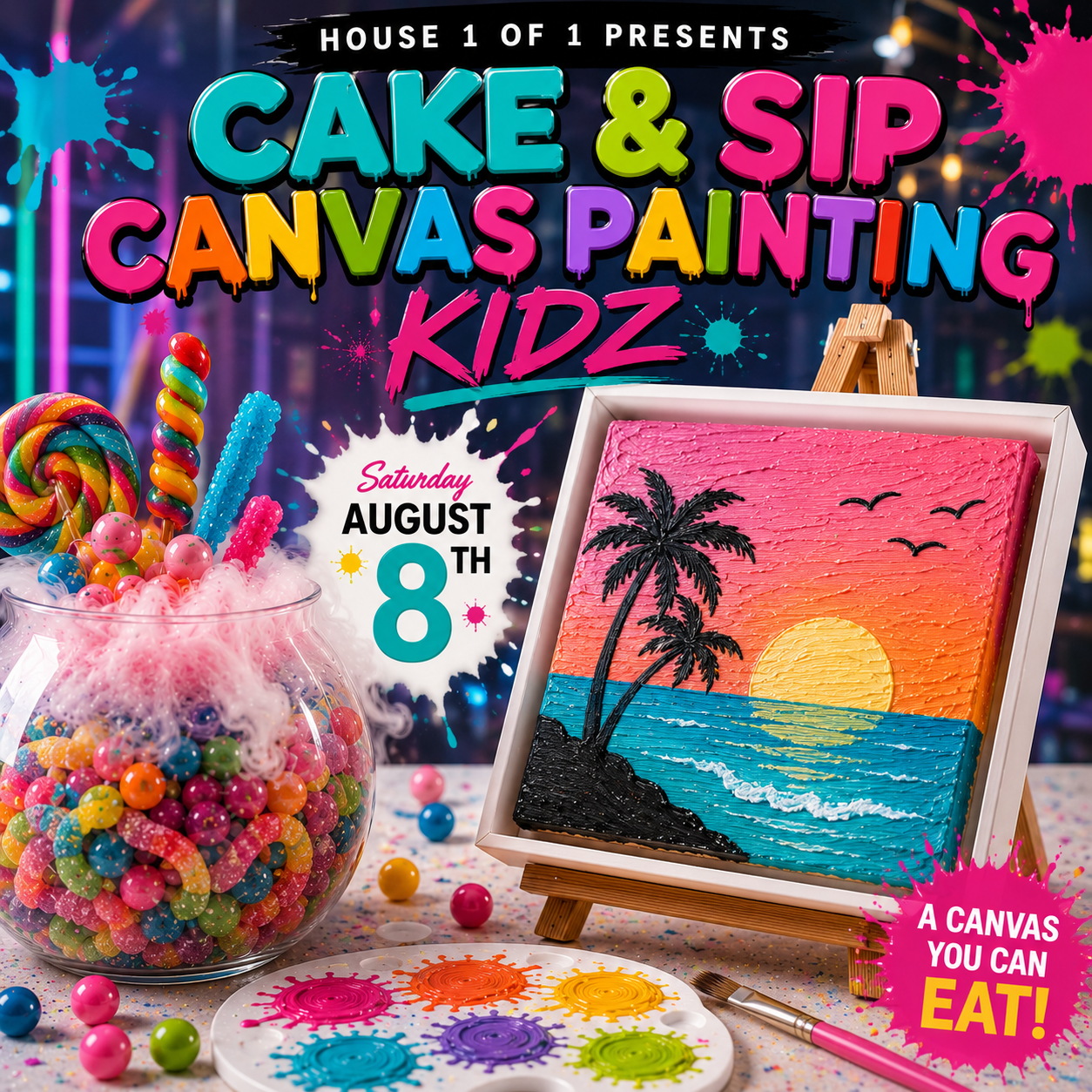Cake & Sip Kidz Canvas Painting: Breakfast at Tiffany's Edition August 8th