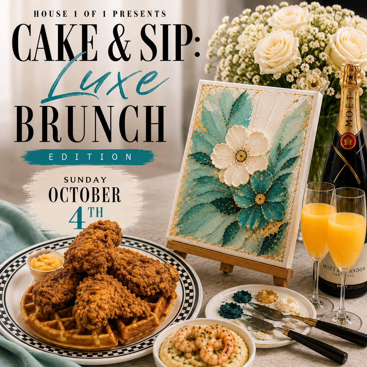 Cake & Sip Canvas Luxe Brunch October 4th