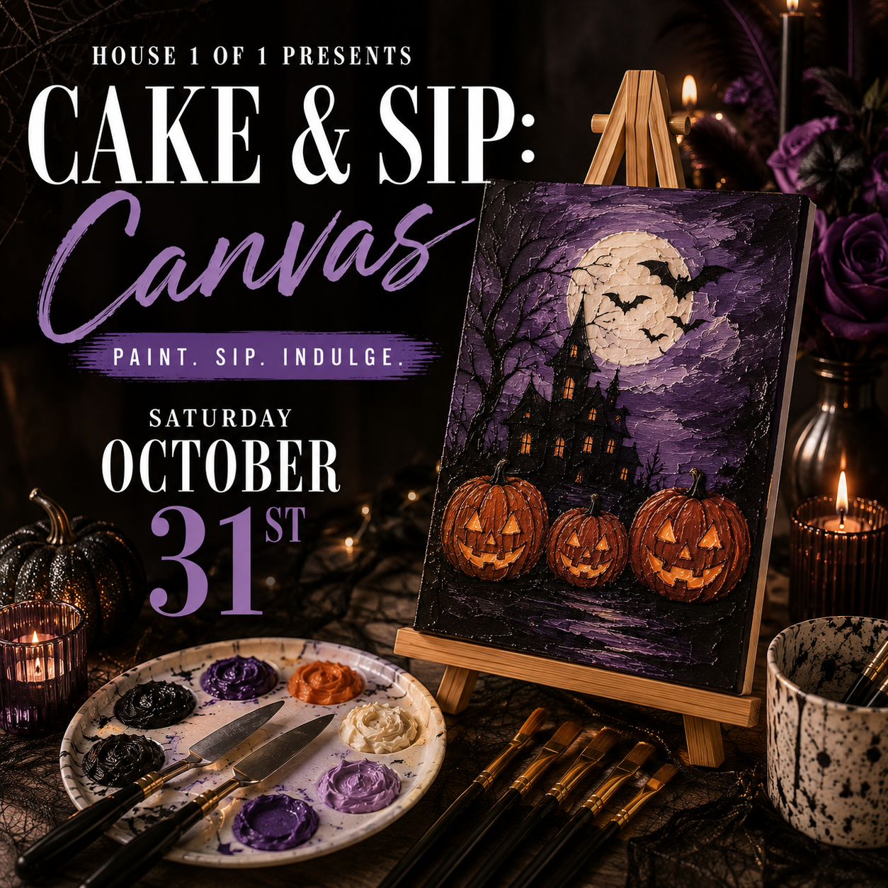 Cake & Sip Canvas Painting: Halloween October 31st