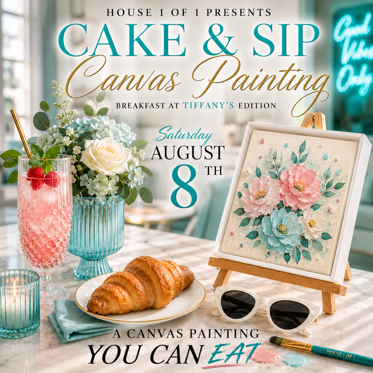 Cake & Sip Canvas Painting: Breakfast at Tiffany's Edition August 8th