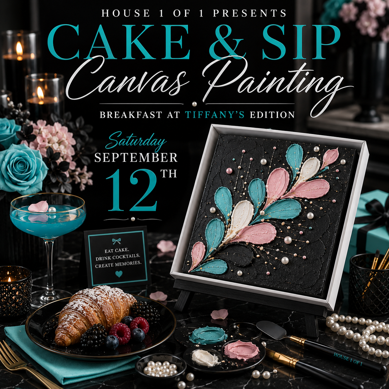 Cake & Sip Canvas Painting: Breakfast at Tiffany's Edition September 12th