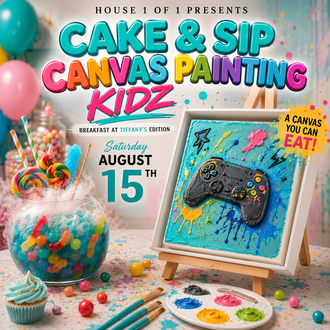 Cake & Sip Kidz Canvas Painting: Breakfast at Tiffany's Edition August 15th
