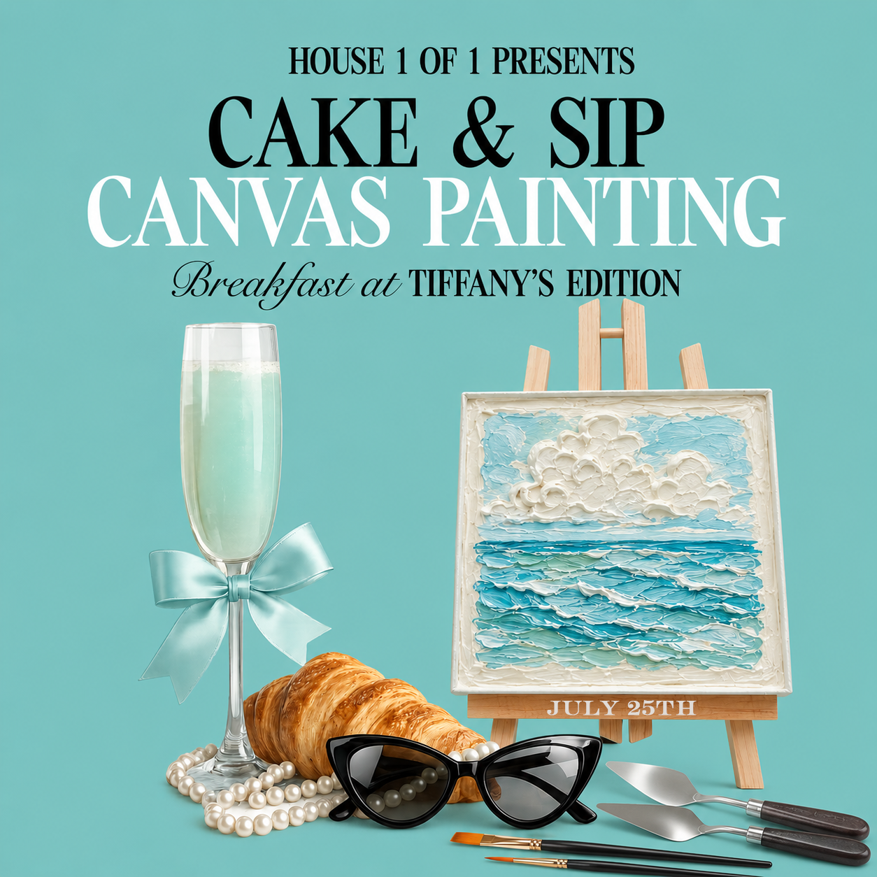 Cake & Sip Canvas Painting: Breakfast at Tiffany's Edition July 25th