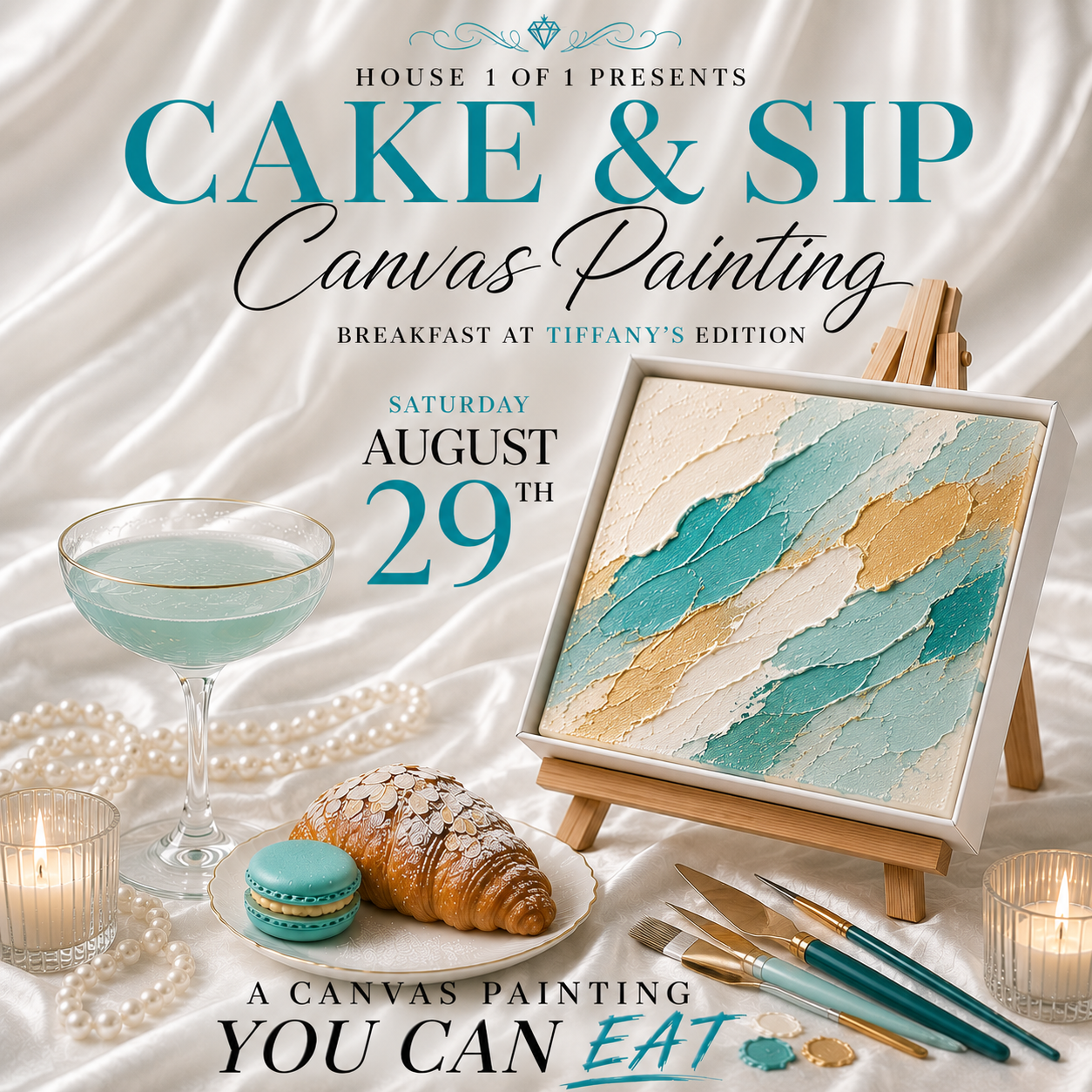 Cake & Sip Canvas Painting: Breakfast at Tiffany's Edition August 29th
