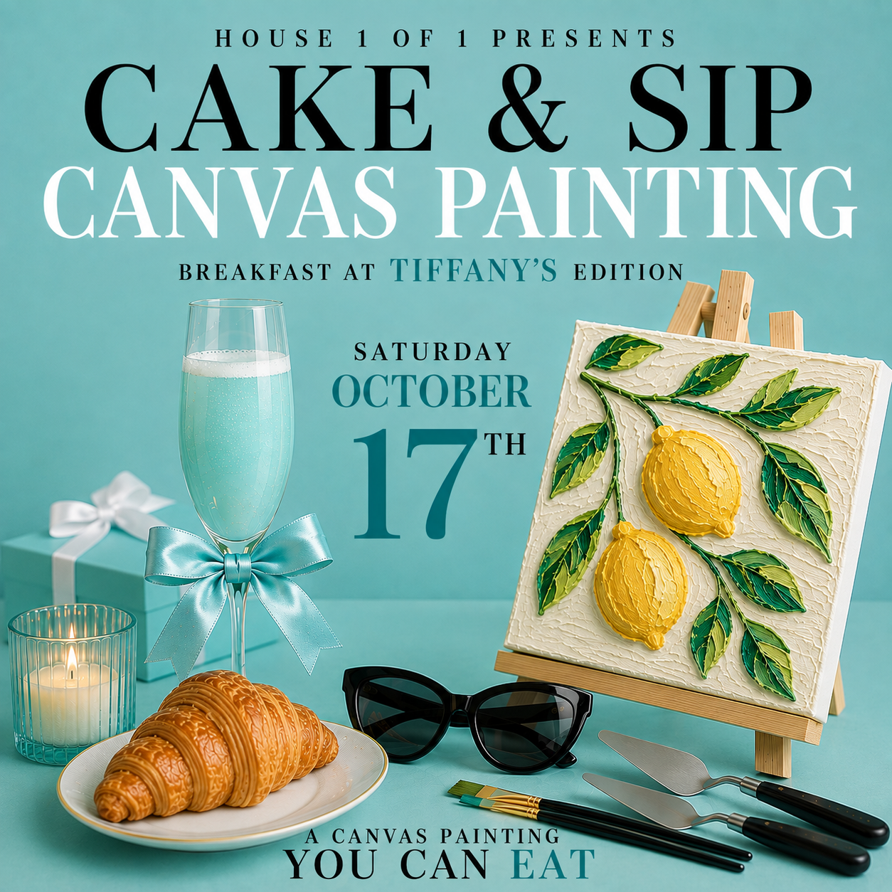 Cake & Sip Canvas Painting: Breakfast at Tiffany's Edition October 17th